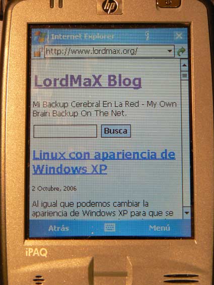 LordMaX Blog optimizado para PDA
