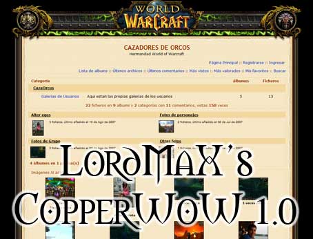 CopperWoW, el Theme World of Warcraft para Coppermine