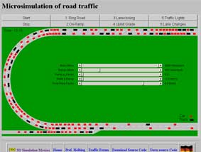 Microsimulación de tráfico en carretera.