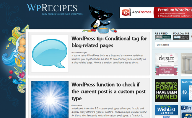 wordpress code snippets blog recipes