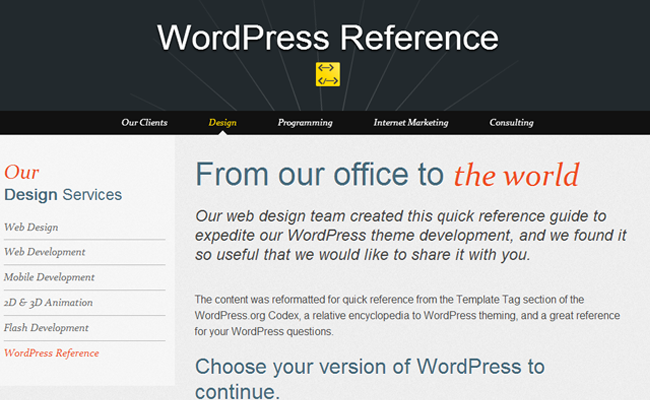 wp wordpress references guide inspiration